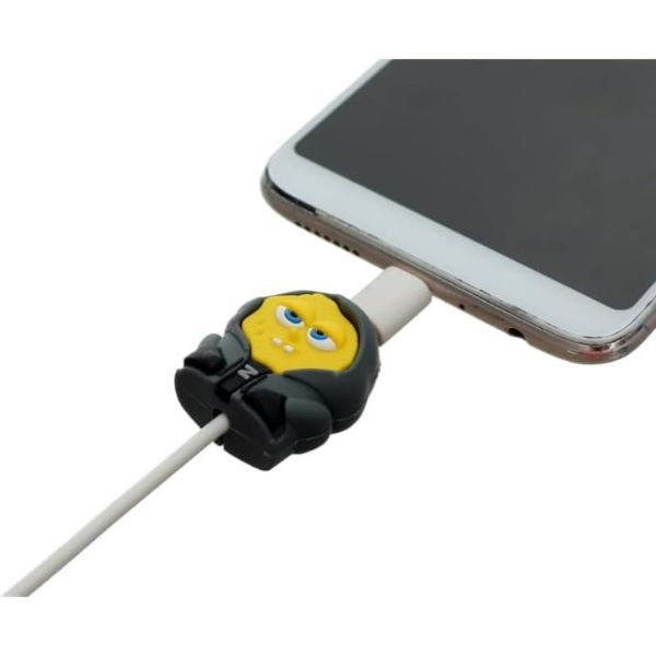 Pop Socket & Cartoon Cable Protector Set