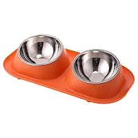 Double Stainless Steel Pet Feeder Bowl – Non-Slip, Easy-Clean