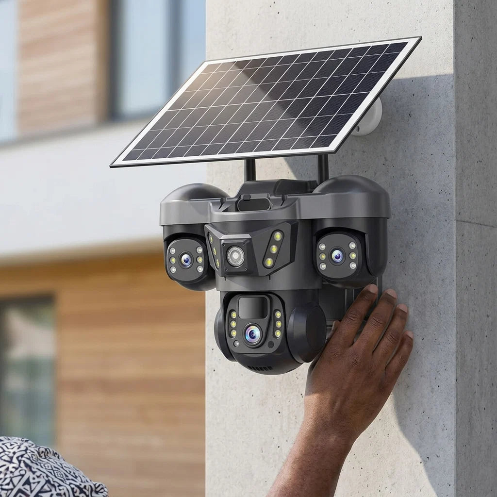 4G Solar Outdoor Security Camera - wall mounted installation